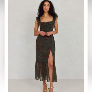 Park & Fifth Green Floral High Low Dress